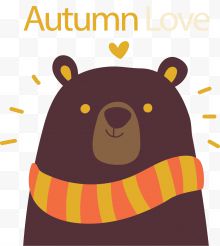 热爱秋天卡通棕熊