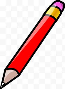 手绘红色铅笔