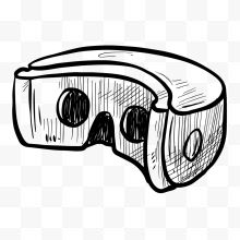 手绘虚拟现实VR眼镜矢量