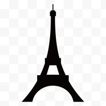 手绘巴黎铁塔建筑旅游景点...
