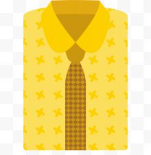 黄色扁平风格矢量衬衫