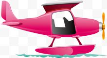 粉色滑行矢量杂技飞机