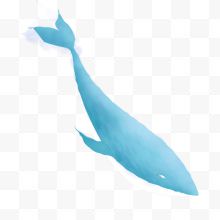 卡通手绘蓝色的鲸鱼...
