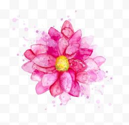 花朵彩色水墨手绘