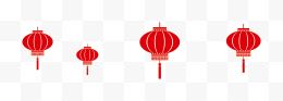 中国风剪纸红色灯笼
