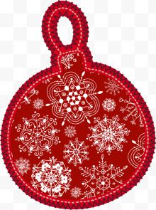 红色雪花编织圣诞球