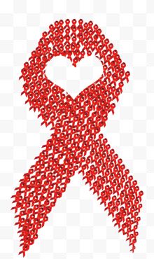可爱世界艾滋病日红丝带图形