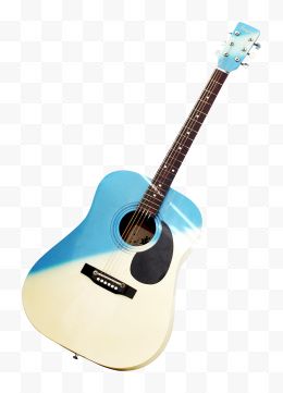 创意高清合成蓝色吉他造型