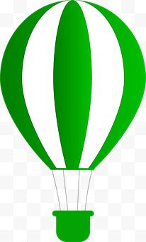 卡通绿色热气球