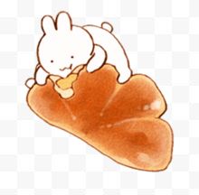 吃面包的兔子