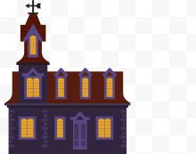 万圣节紫色的城堡