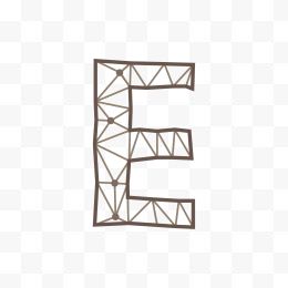 线框三角形几何字母E