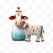 创意奶牛与奶瓶