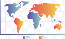 彩色地图占比图表