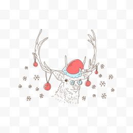 矢量圣诞节麋鹿插画...
