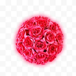 一束红色圆形玫瑰花球