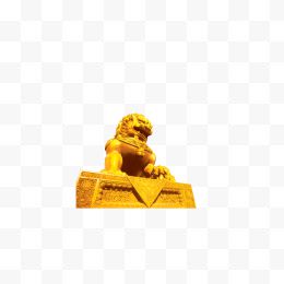 金色石雕狮子