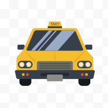 矢量卡通手绘黄色出租车图P