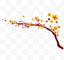小花朵树枝装饰图案