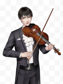 西装小提琴男子