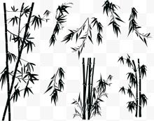 竹子素描竹子剪影 卡通手绘竹子