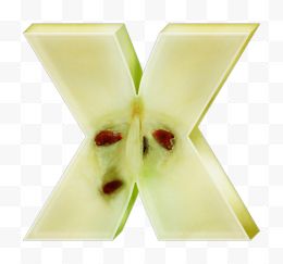 苹果水果造型英文字母X...