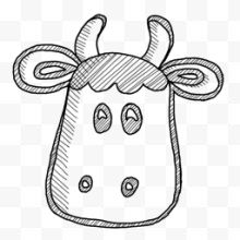 小牛简单铅笔素描风格桌面集图标7