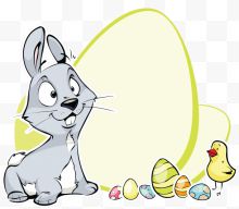 复活节兔子蛋雏鸡范围< br >