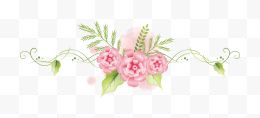 粉色花朵花边装饰