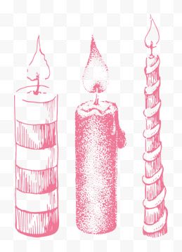 卡通手绘粉色蜡烛