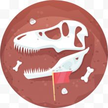 矢量图恐龙的化石