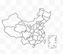 中国地图线条