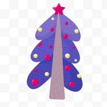 卡通紫色圣诞树