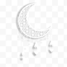银白色镂空月亮吊饰