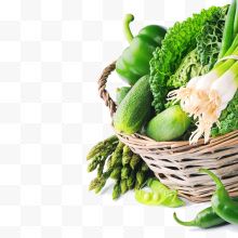 一筐绿色蔬菜