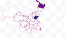 中国地图插画
