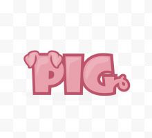 粉色小猪创意字体