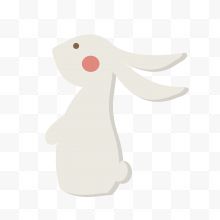 白色扁平化兔子