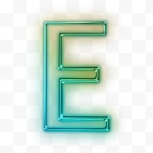 荧光绿英文字母E