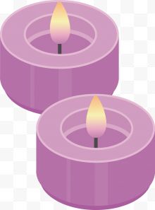 两个矢量紫色蜡烛