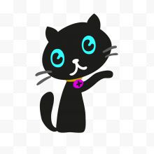 黑色的猫咪开心卡通可爱...