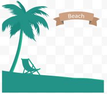 海边度假躺椅椰子树