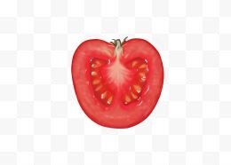 被切开两半的西红柿...