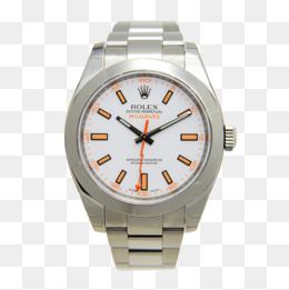 劳力士白色表盘橙色条刻度手表