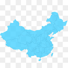 蓝色清新中国地图装饰图案...