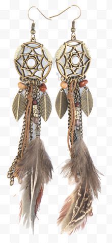 波西米亚羽毛民族流苏耳环