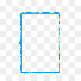矢量蓝色手绘剪纸边框竖框