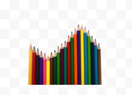 排列的彩色铅笔