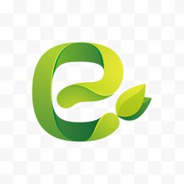 绿色环保叶子字母字体E