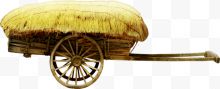 民国时期的马车推车茅草